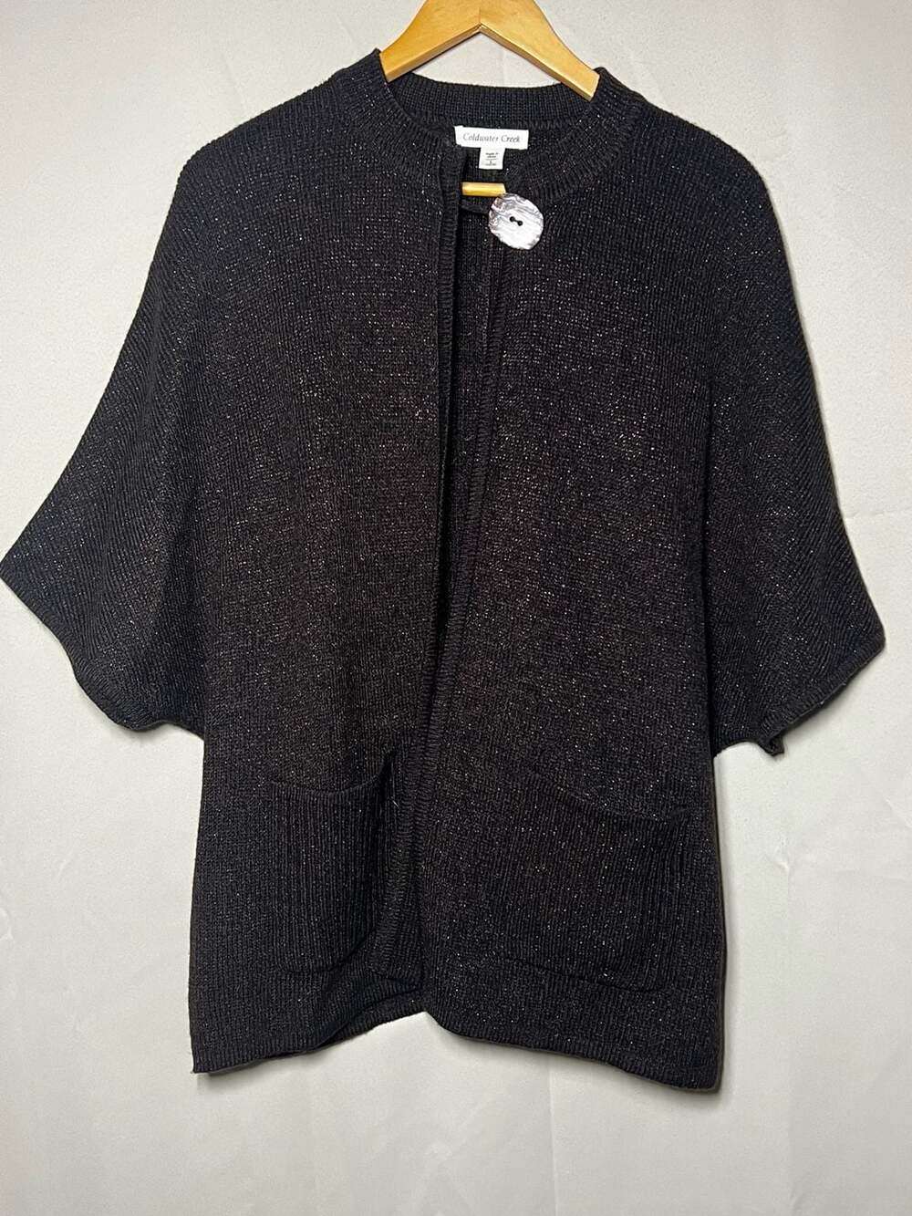 Coldwater Creek Cardigan Size L brown with copper Metallic Shimmer